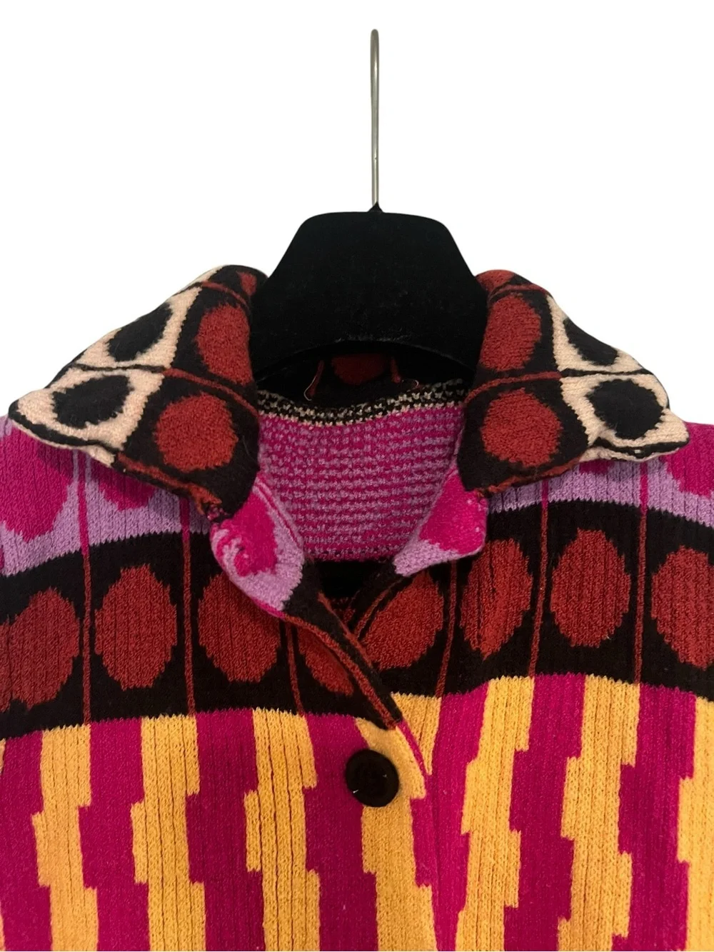 Beautiful Colorful Geometric Knit Sweater Cardigan Coat in Bright Colors